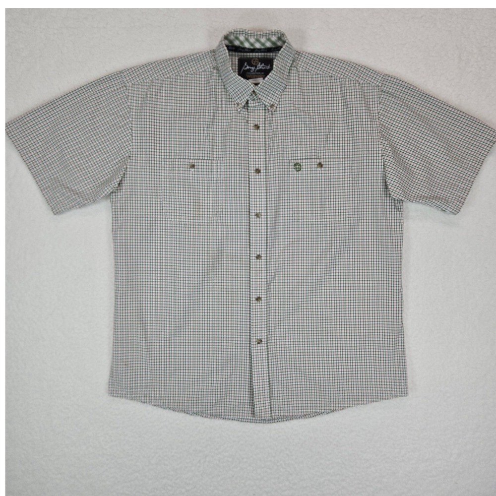 Wrangler George Strait Plaid Button Down Shirt Men XL Green Western Pearl Snap - Picture 2 of 10